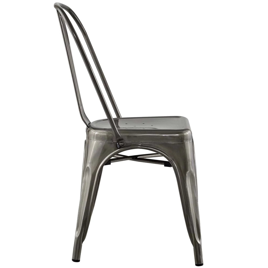 Set of 4 Silver Metal Dining Chair F59954