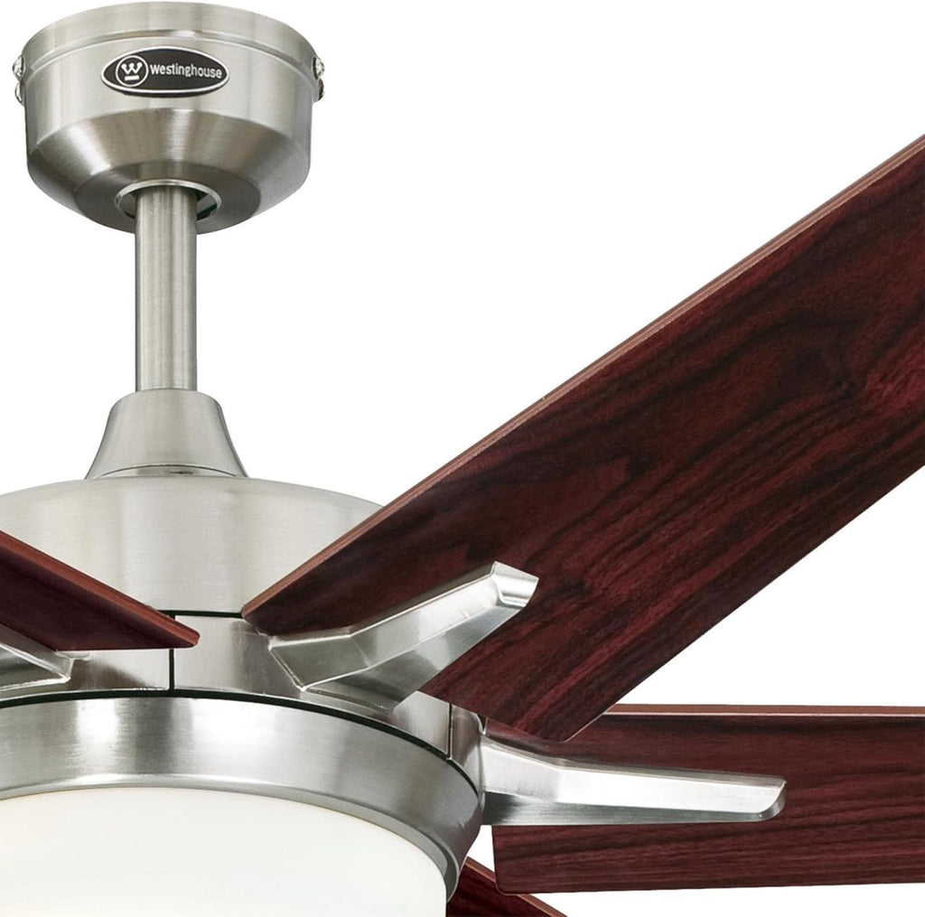 60-inch Brushed Nickel Indoor Ceiling Fan with Dimmable LED Light Kit J549