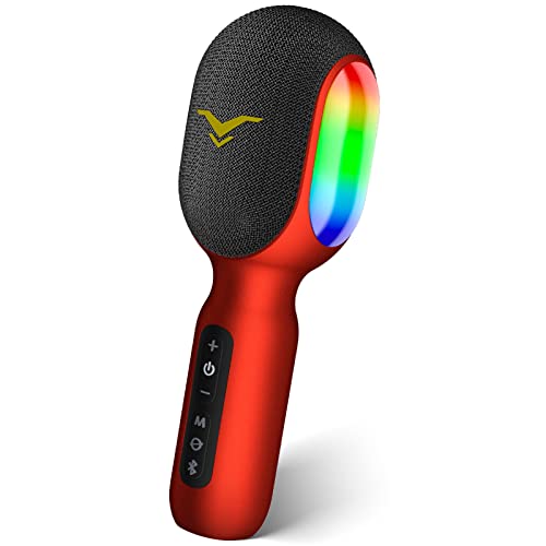 Wireless Bluetooth Karaoke Microphone, 5-in-1 Portable Handheld Mic Speaker with RGB Lights Z37680
