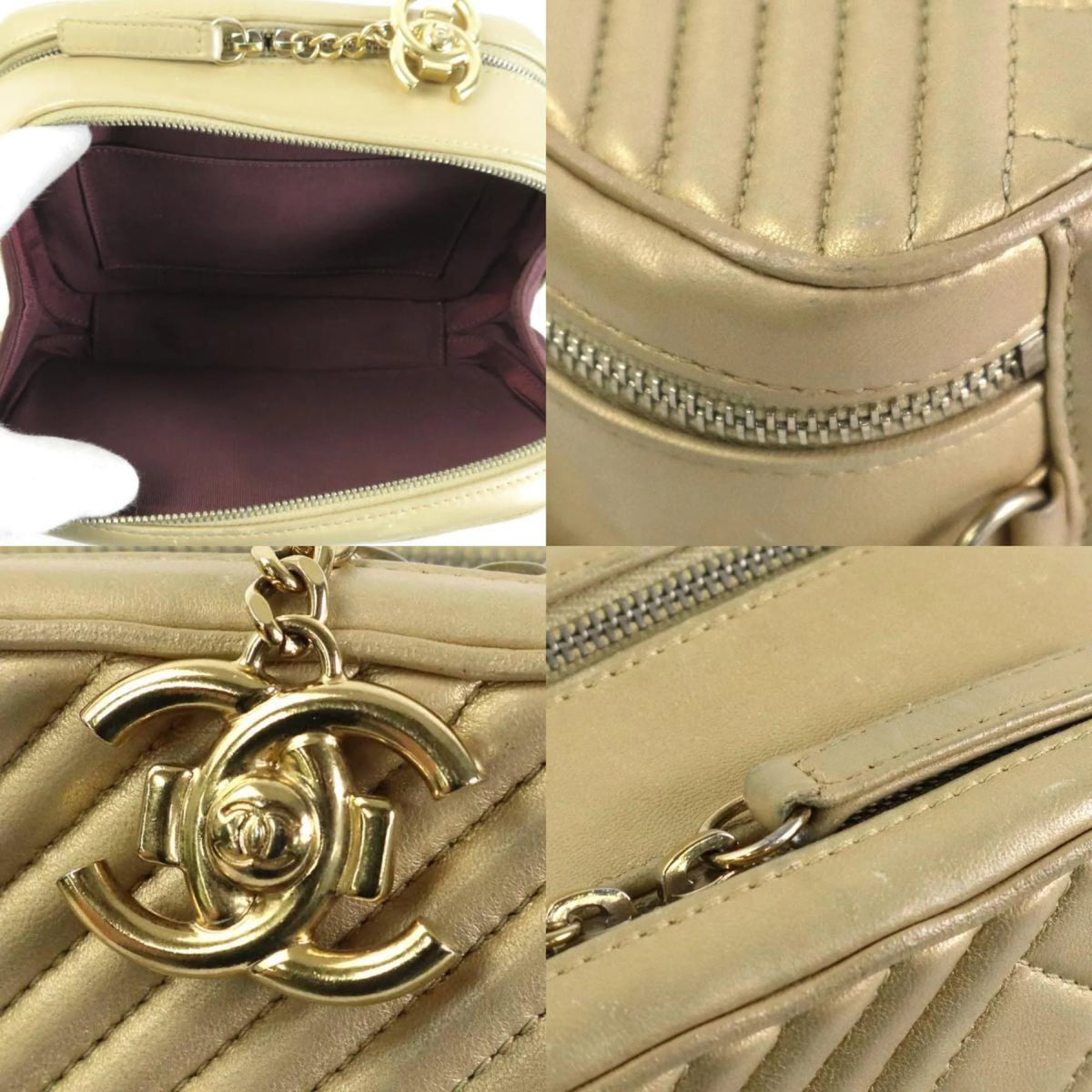Pre-Owned Matelasse Leather Shoulder Bag Y653992