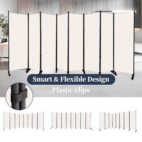 Folding Room Divider with Lockable Wheels F639