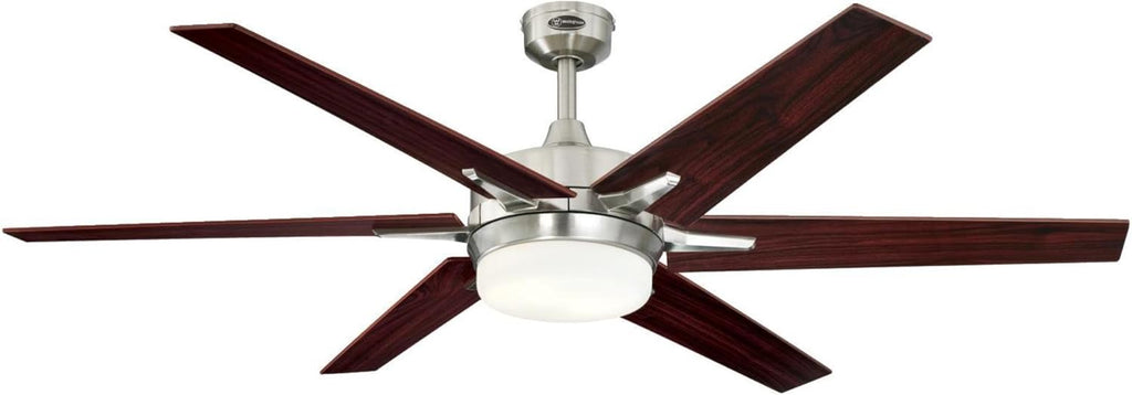 60-inch Brushed Nickel Indoor Ceiling Fan with Dimmable LED Light Kit J549