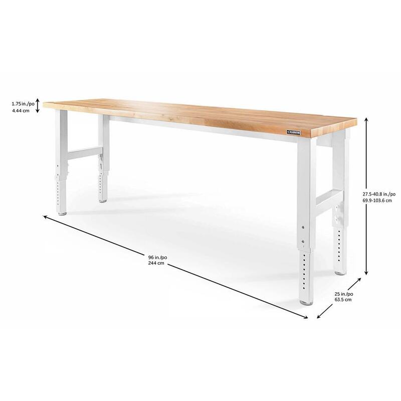 Adjustable Height Workbench with Hardwood Top E74670