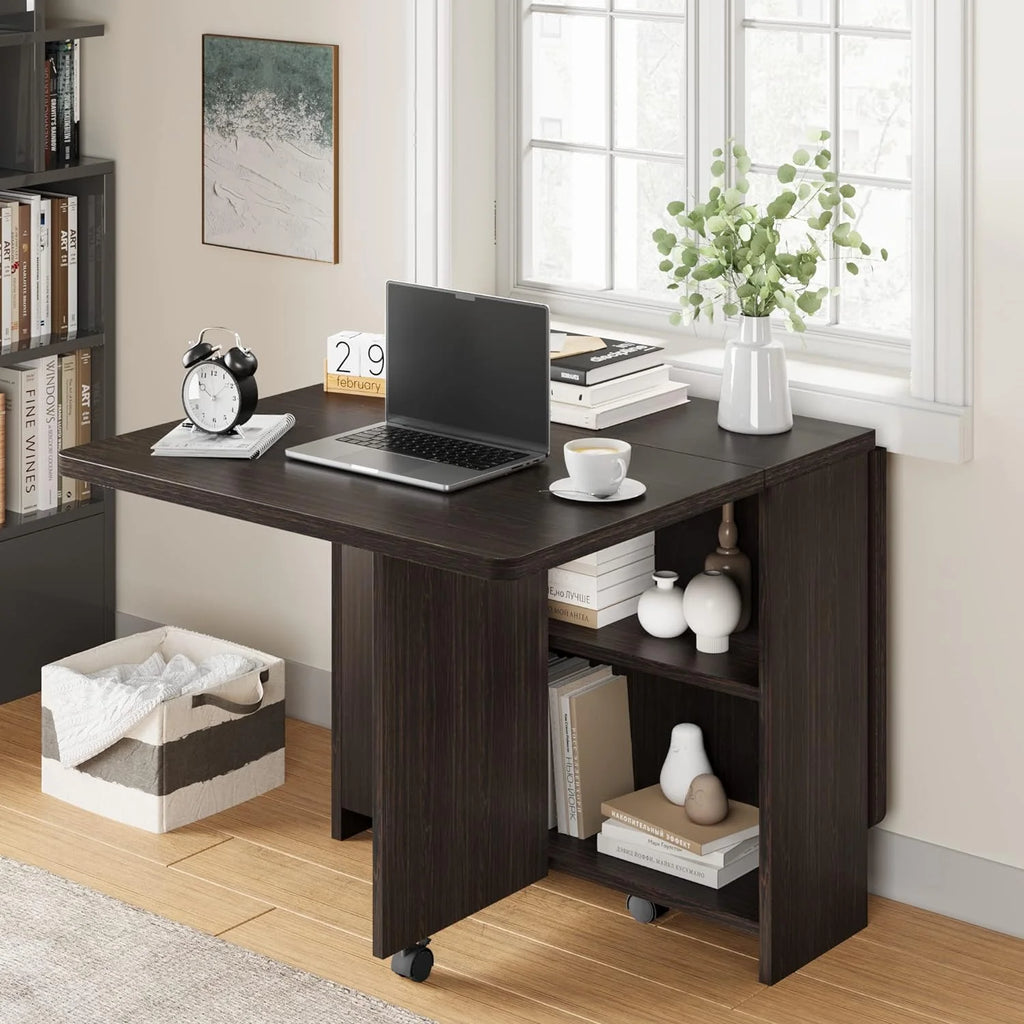 Space Saving Folding Dining Table with 2 Tier T736355