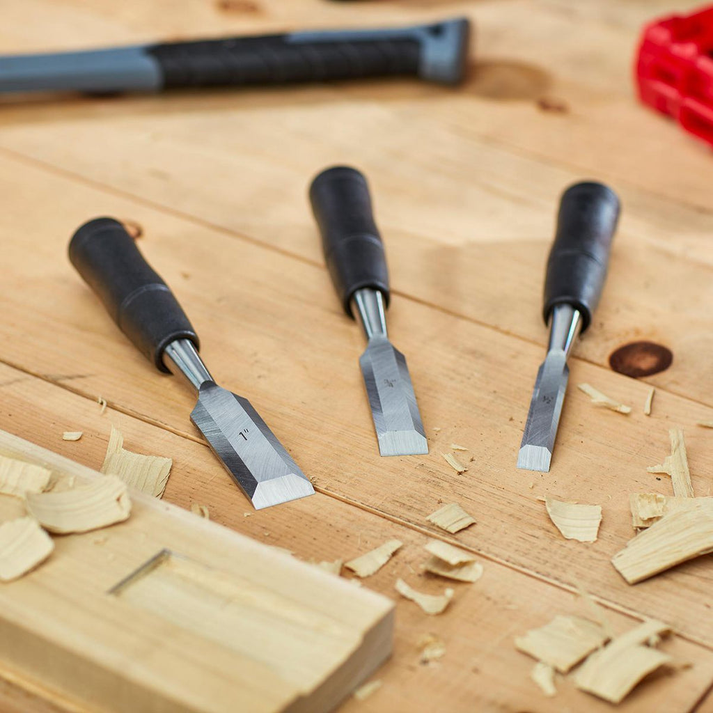 Wood Chisel Set with PVC Handles, 3-Piece F10576