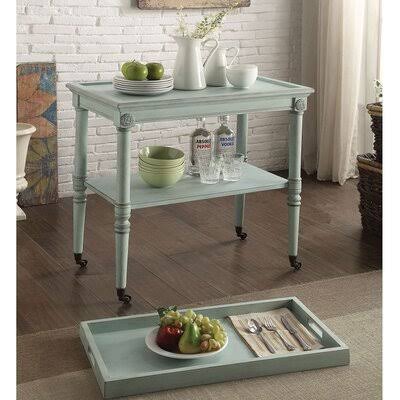 Green Mobile Bar Cart H97232