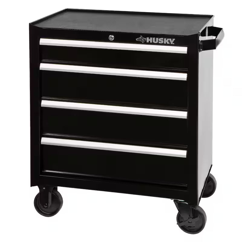 4-Drawer Rolling Tool Cabinet in Gloss Black P76801