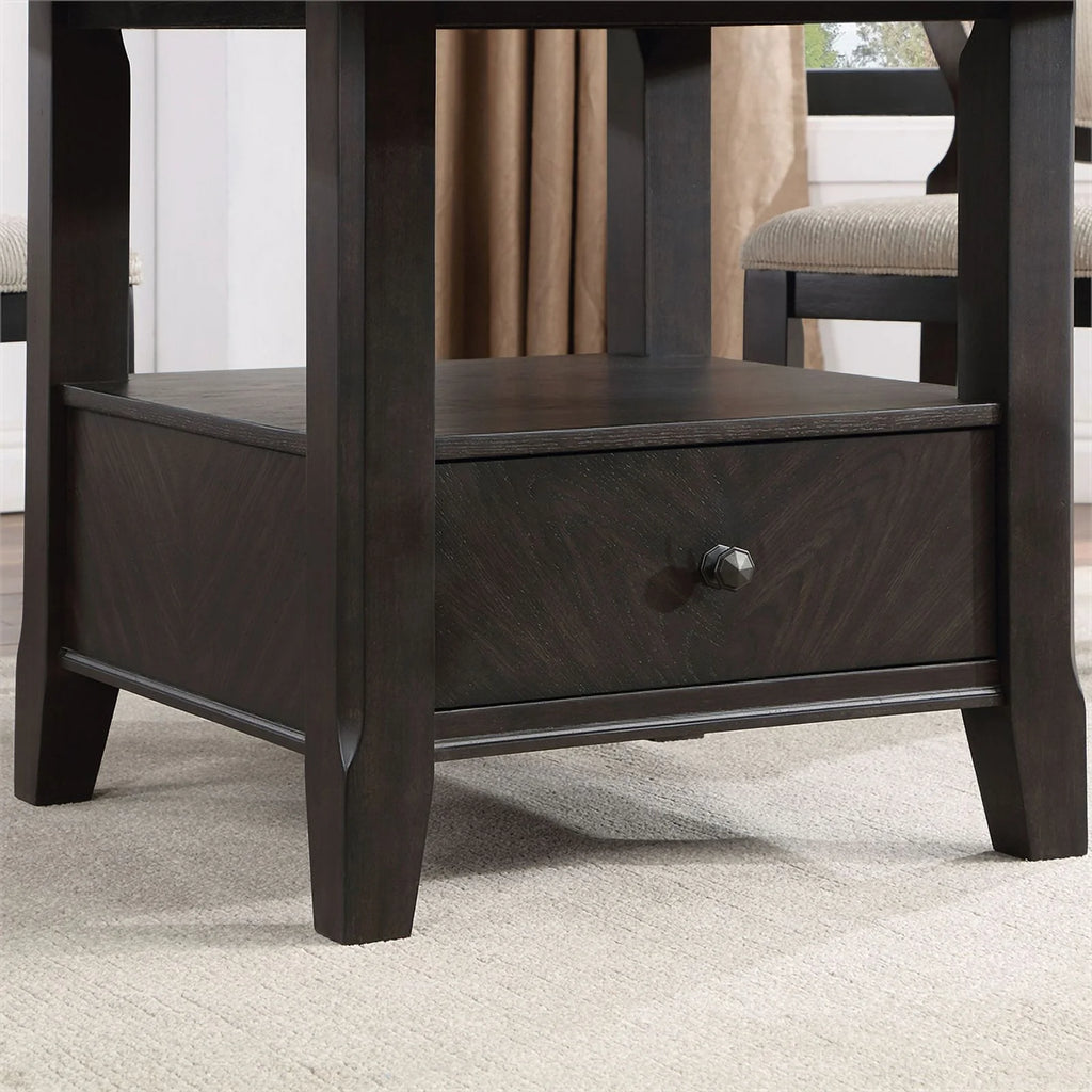 Round Wood Dining Table with Bottom Shelf T246360