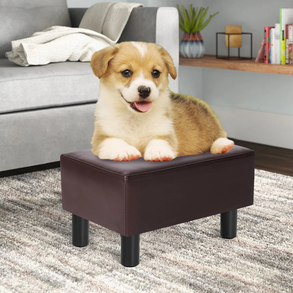 Small Brown Footstool Ottoman L968187