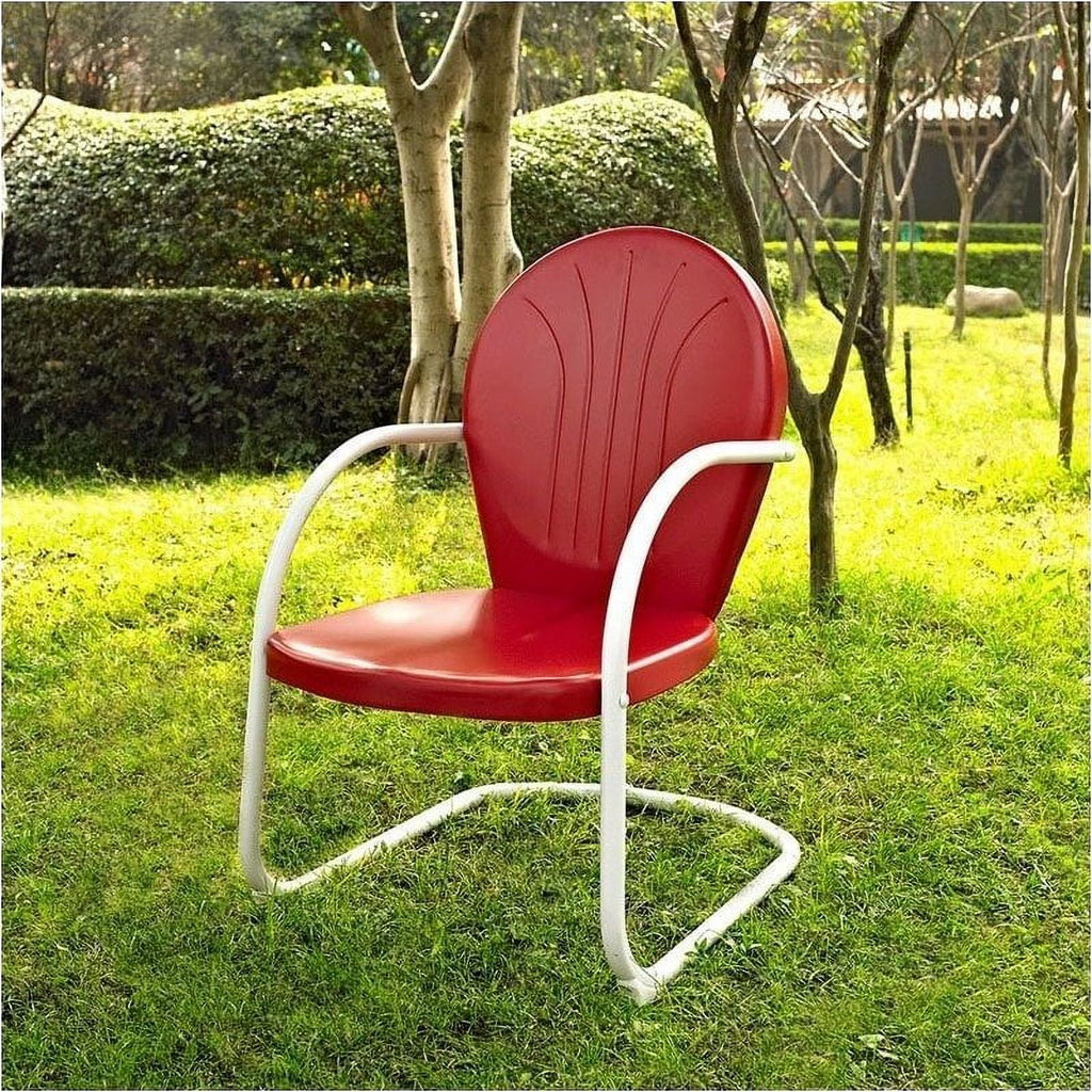 Set of 4 Red Metal Arm Chair C9814