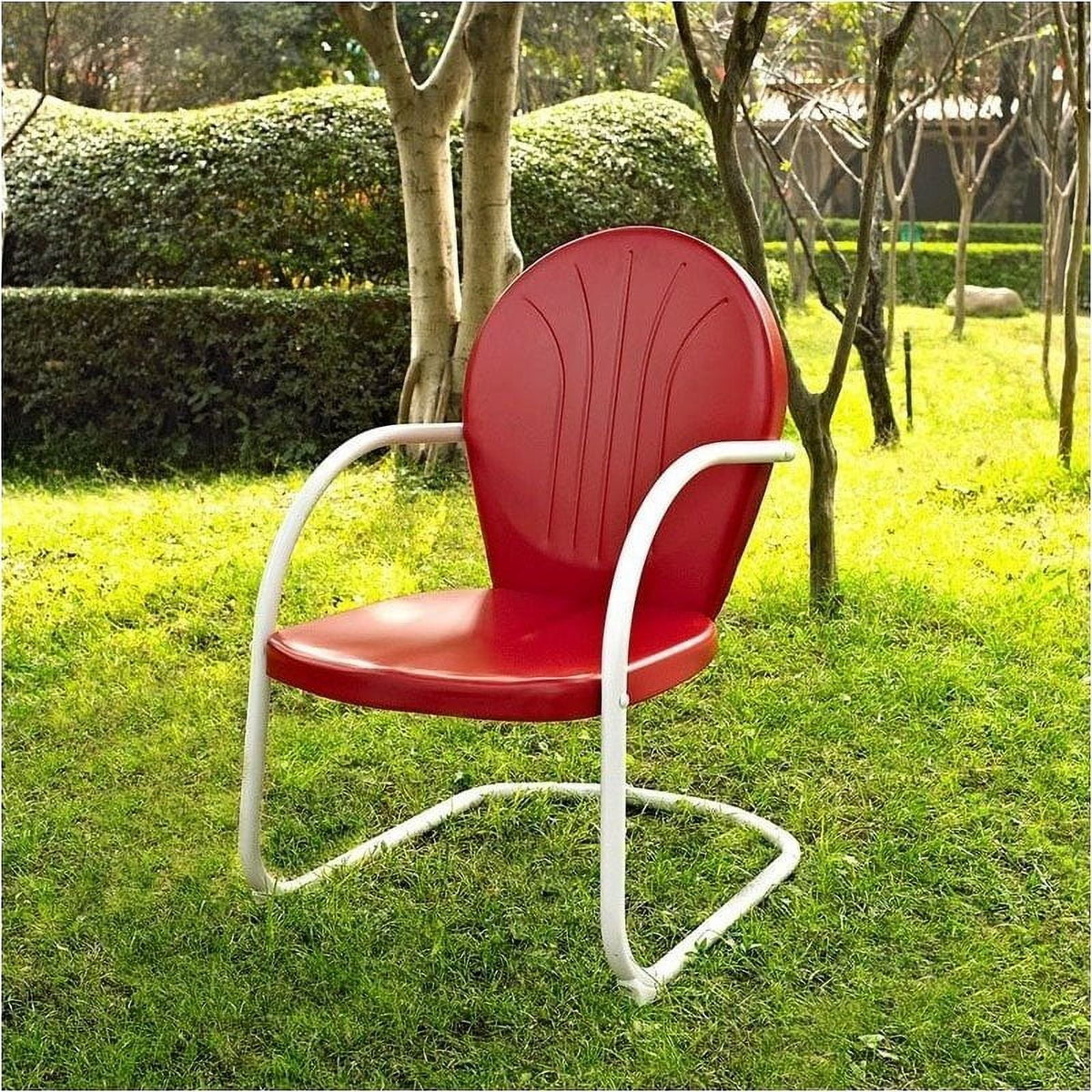Set of 4 Red Metal Arm Chair C9814