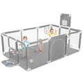 71 Inch Extra Large Baby Playpen with Basketball Hoop and Mesh K7341