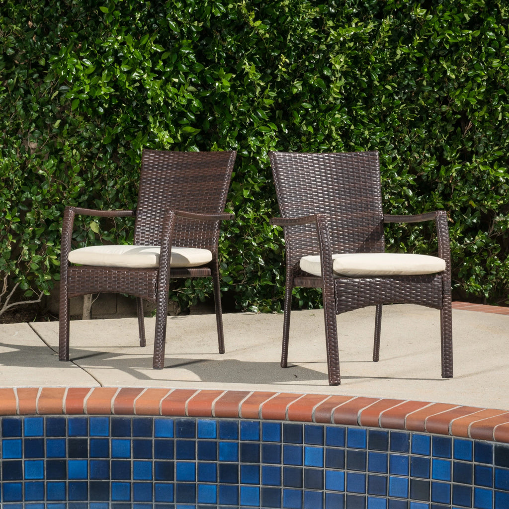 Multibrown Wicker Dining Chair (Set of 2) W74932
