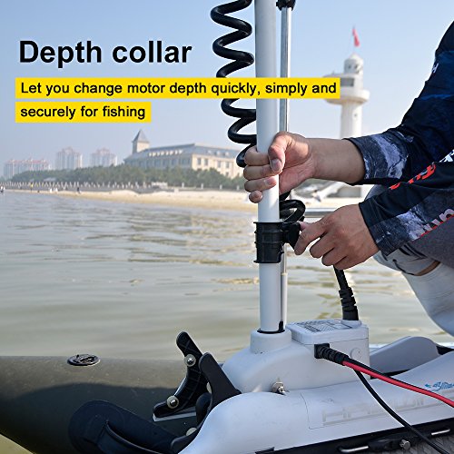 White 12V 55LBS 54inch Bow Mount Trolling Motor with Remote Control W5497
