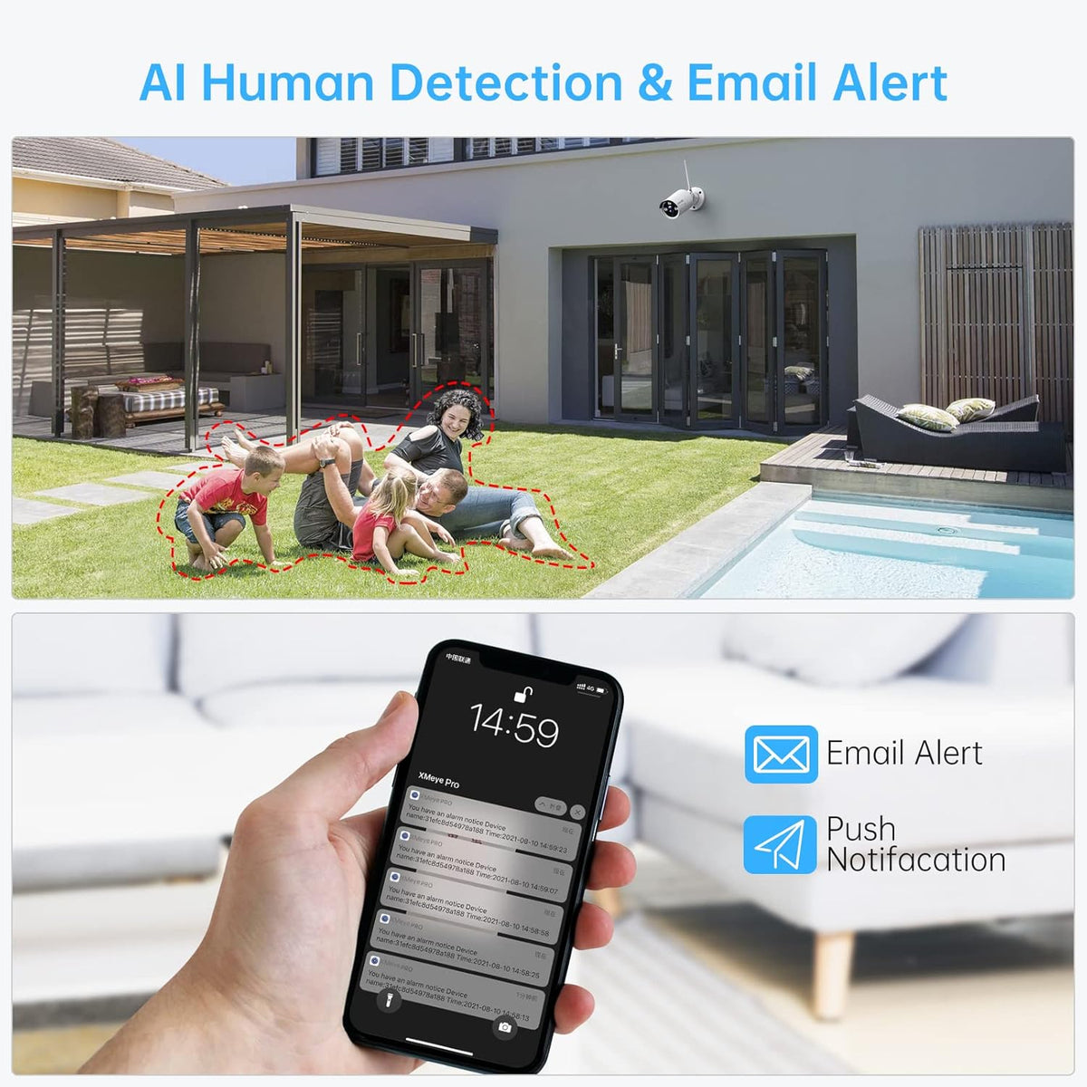 3MP Wireless Security Camera System with Audio, 8CH NVR, 8Pcs 3MP WiFi IP Cameras, 2TB Hard Drive O276652