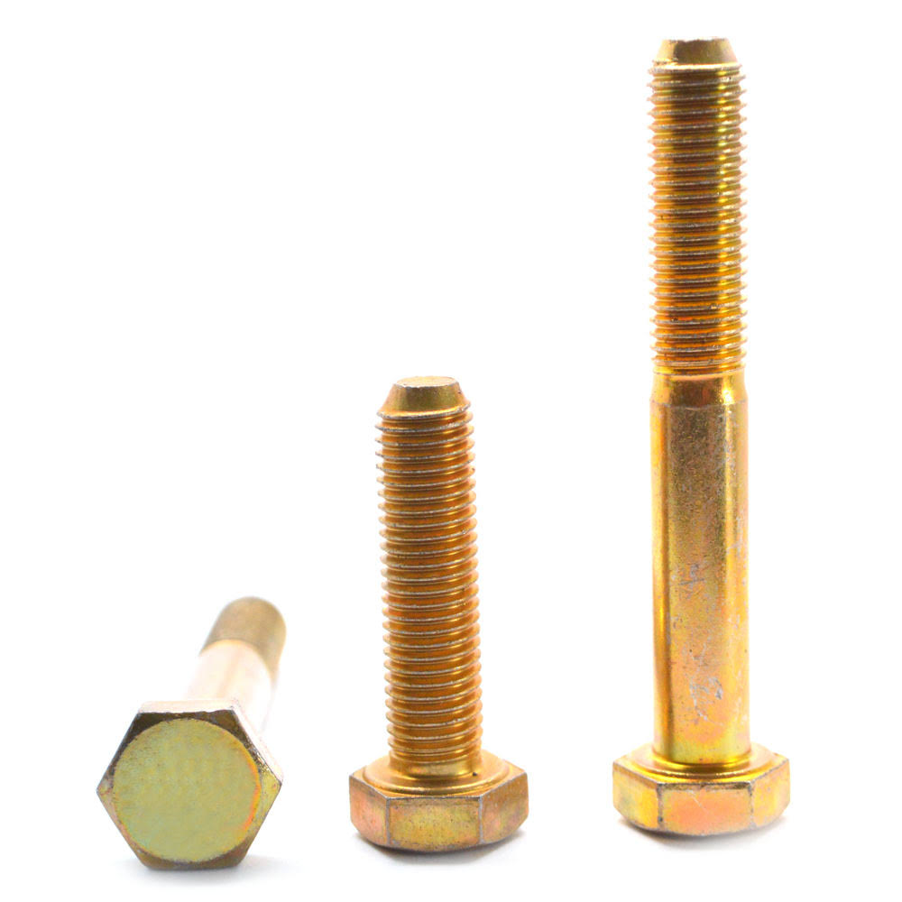 3/4x22-10 x 11x22 Coarse Thread Grade 5 Hex Cap Screw Medium Carbon Steel Yellow Zinc Plated F26135