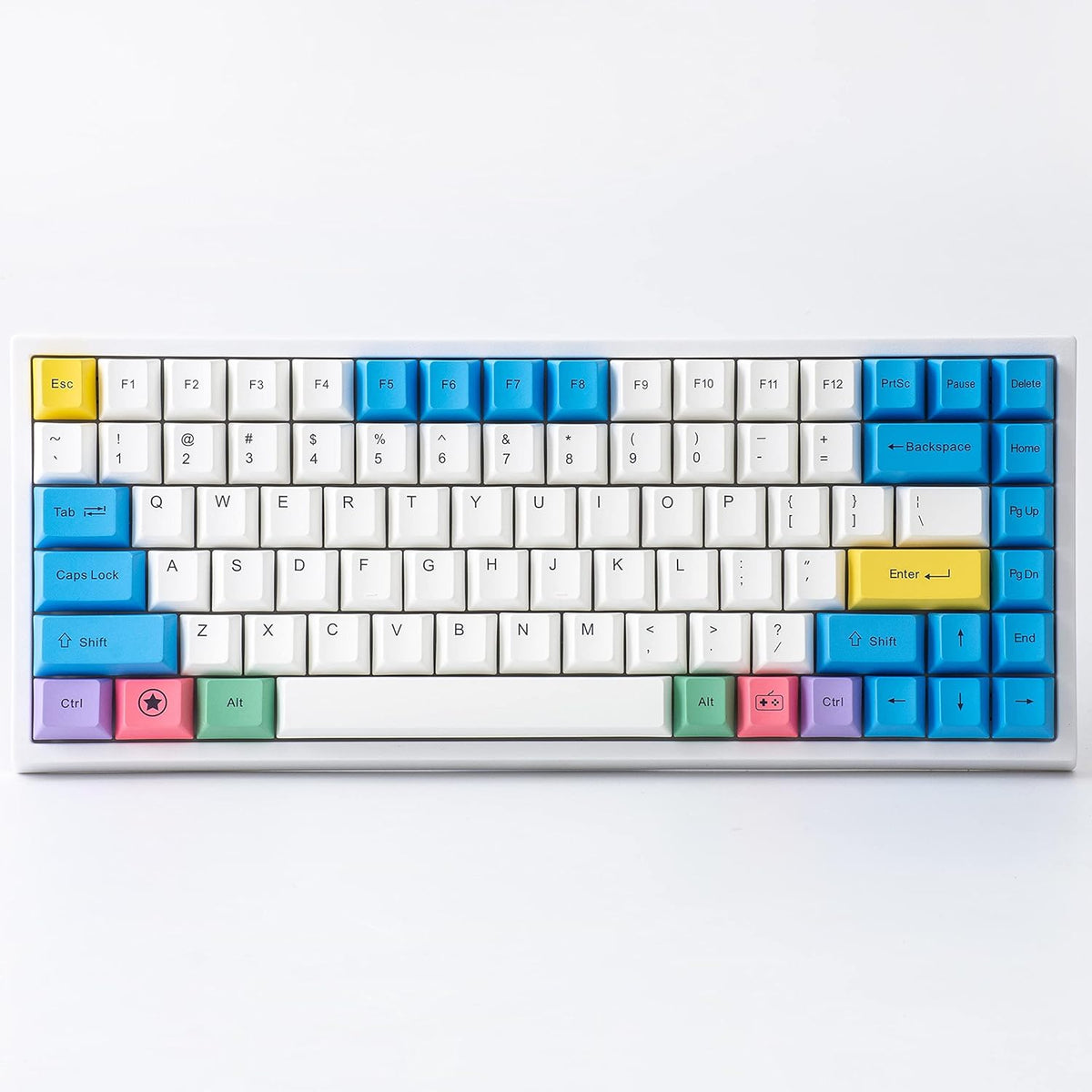 84 Keys Hot Swappable Wired Mechanical Keyboard with PBT Keycaps, RGB, Gateron Blue Switch K4867