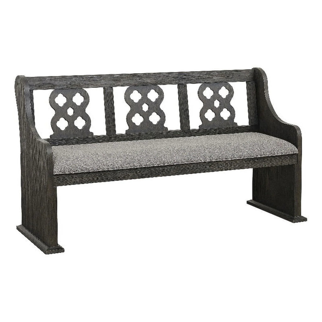 Traditional Wood Dining Room Bench with Back I9855