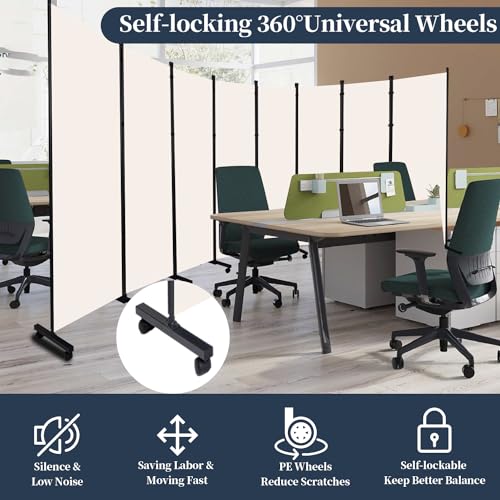 Folding Room Divider with Lockable Wheels F639
