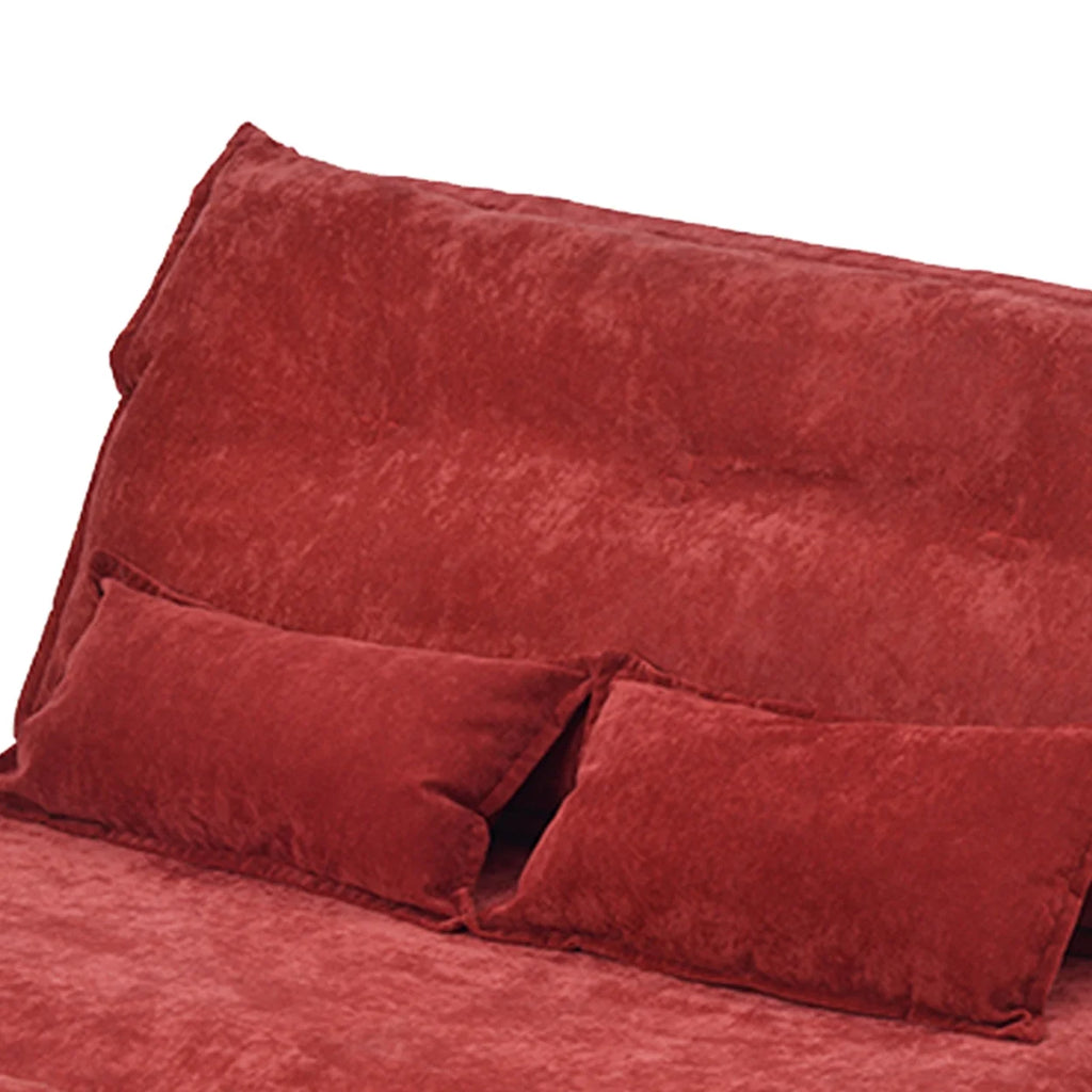Red Sofa Bed with 5 Way Adjustable Back and Pillows I925