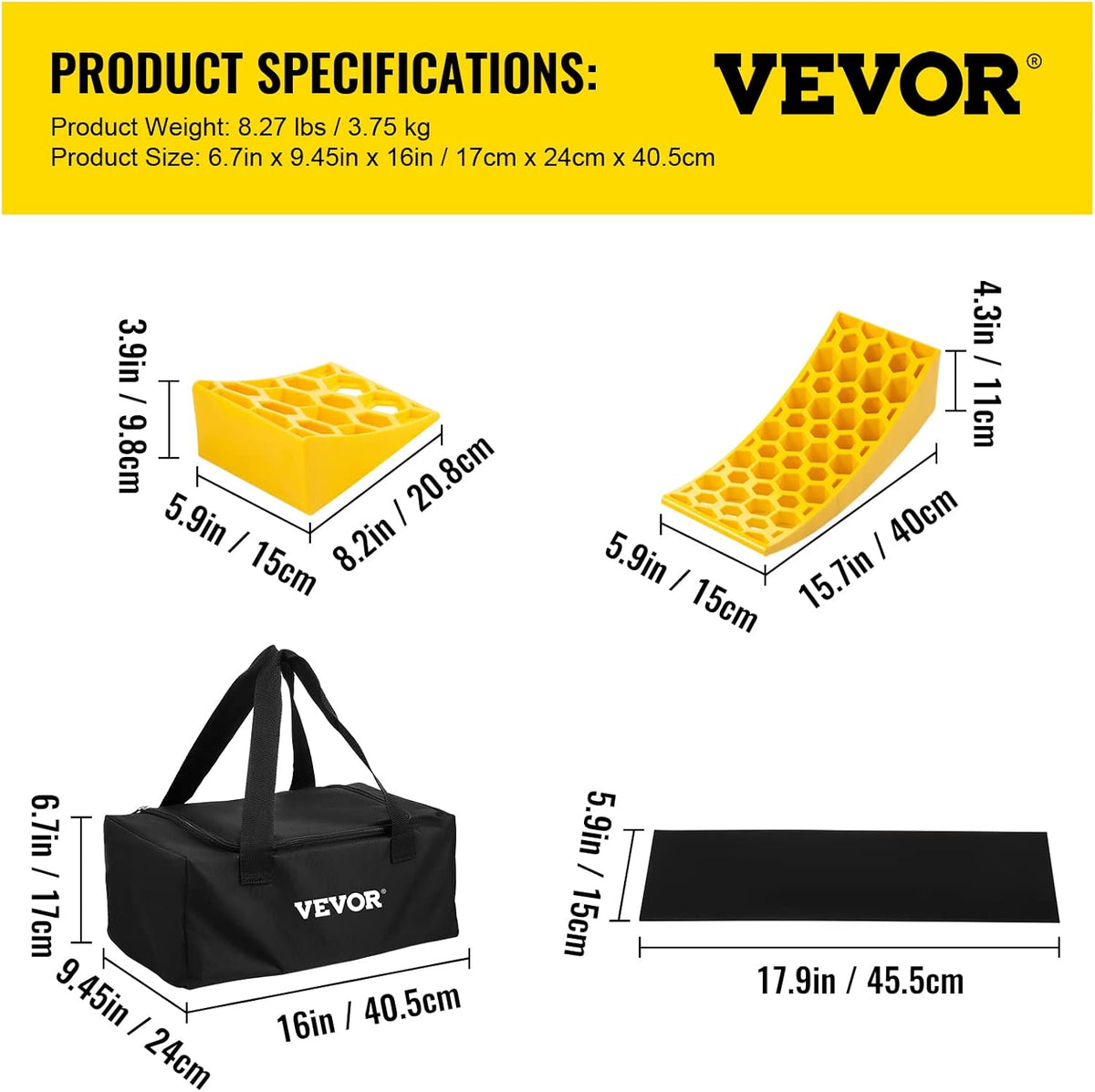 Camper Leveler 2 Pack HDPE Curved Levelers with Chocks and Rubber Grip Mats U31036