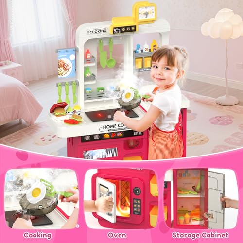 68 PCS Toddler Kitchen Playset with Light & Sound V921