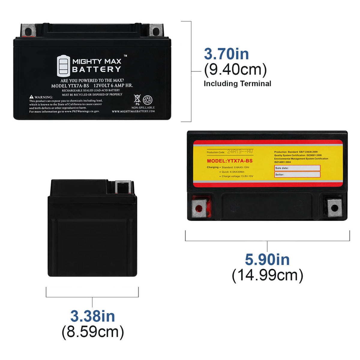 12 Volt 6 AH Rechargeable Maintenance Free SLA AGM Motorcycle Battery K1519