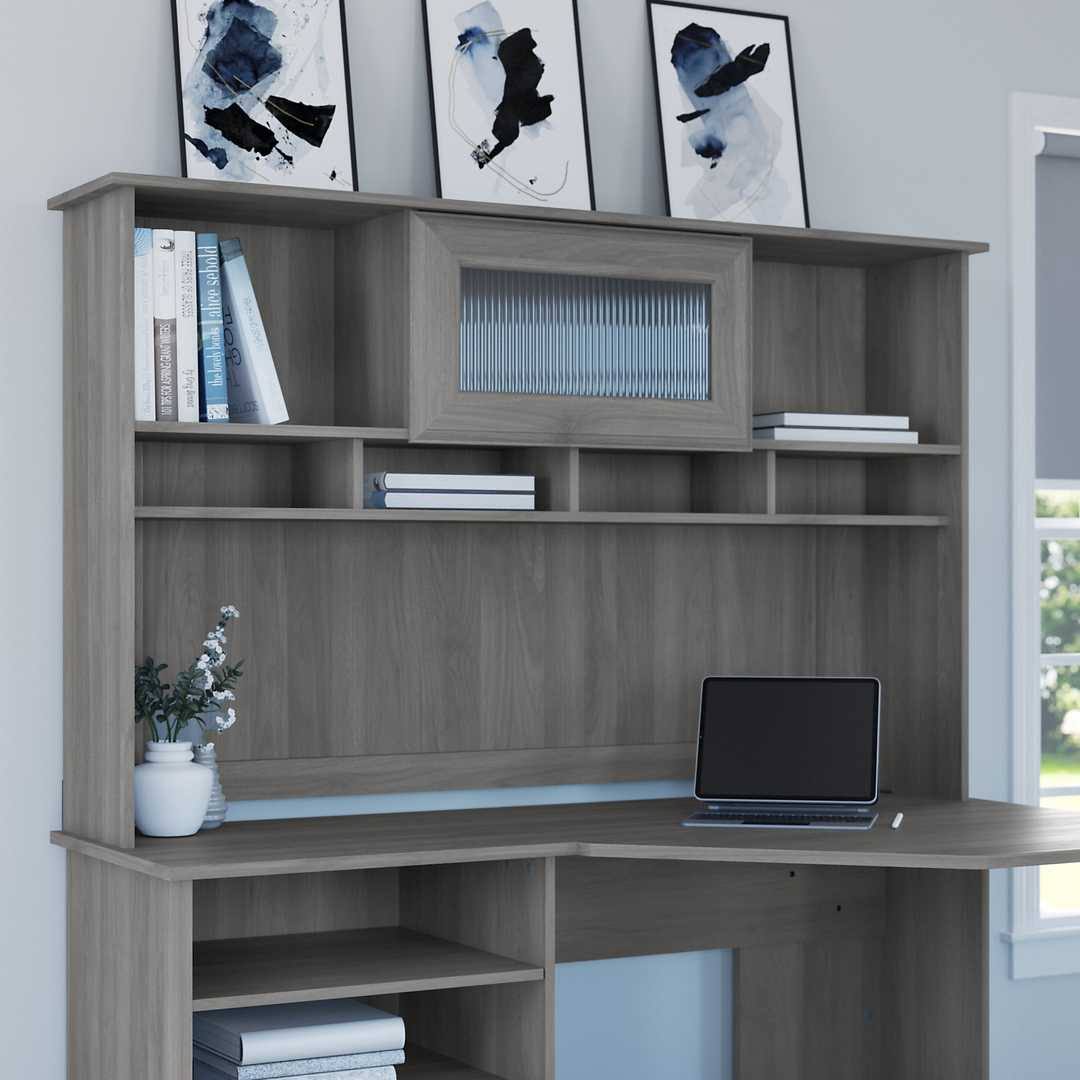 60W Hutch Linen White Oak H6893