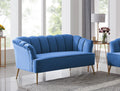 Navy Velvet Upholstered Love Seat Y6178