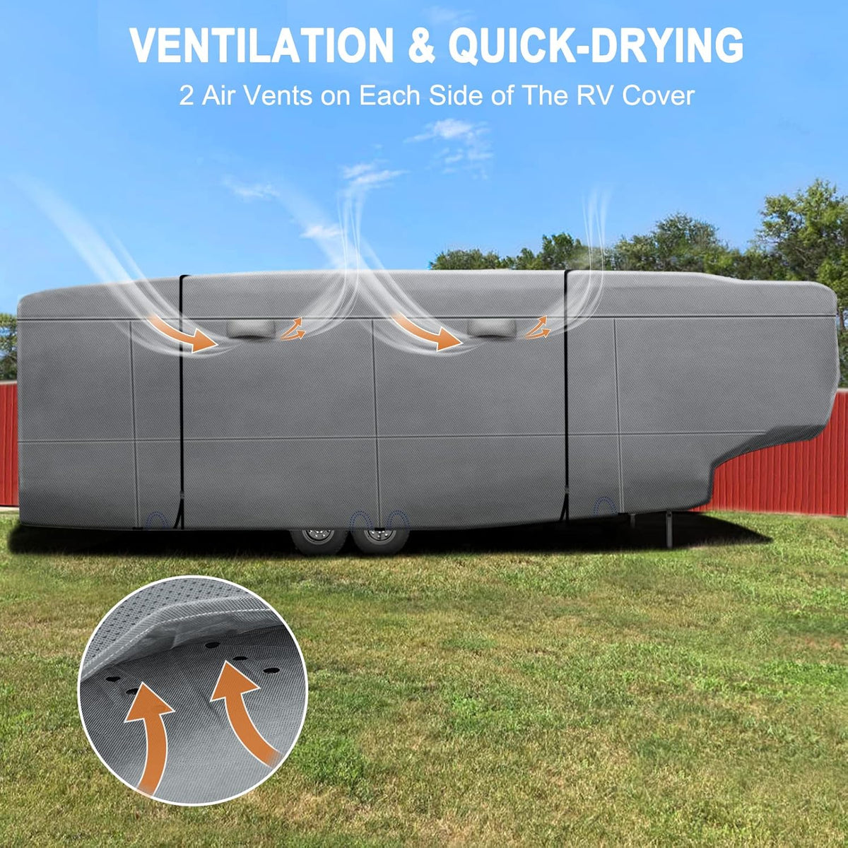 5 Layers Top 5th Wheel RV Cover Heavy Duty Camper Cover K11124