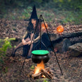 Black Plastic Cauldron with Tripod Stand O27083