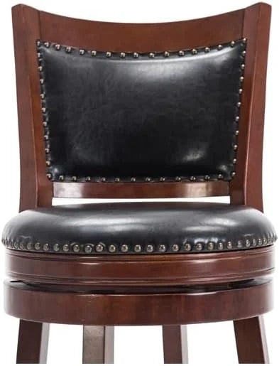 29" Mid-Century Faux Leather Swivel Stool U979104