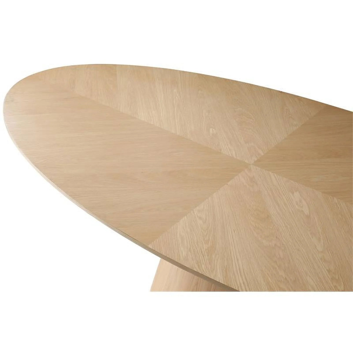 Oval Top Wood Veneer Dining Table in White Oak Z4167