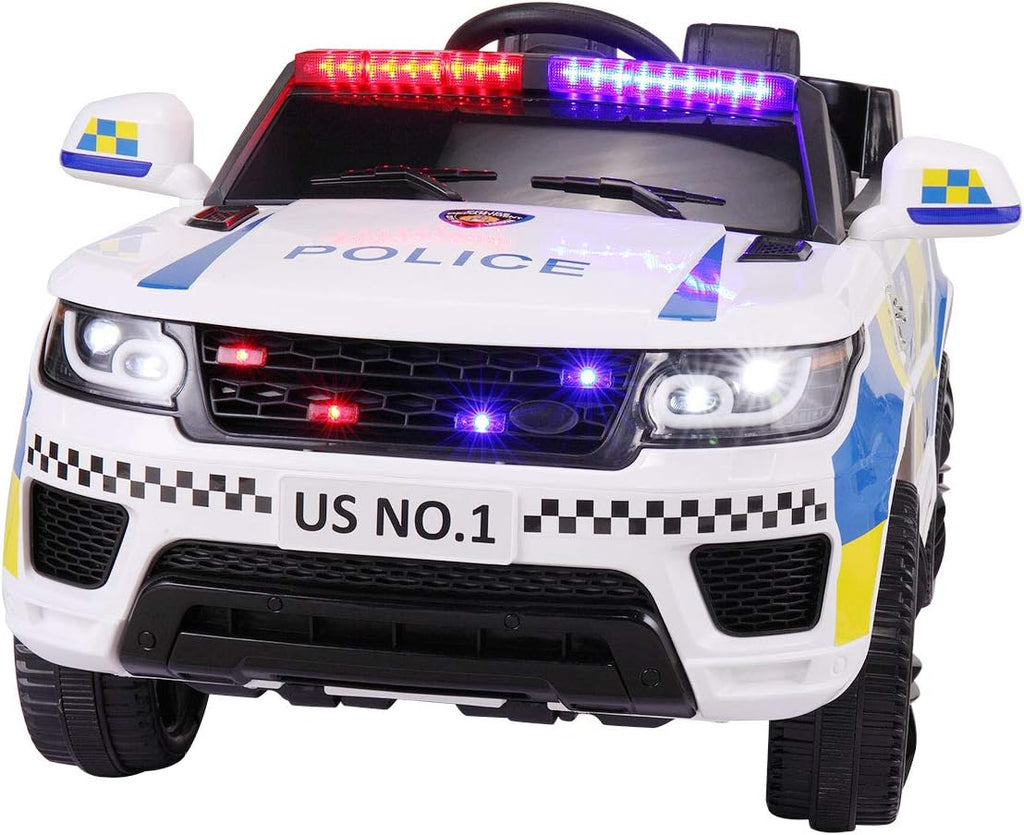 Black 12V Kids Ride On Police Car Electric with Remote Control O2859