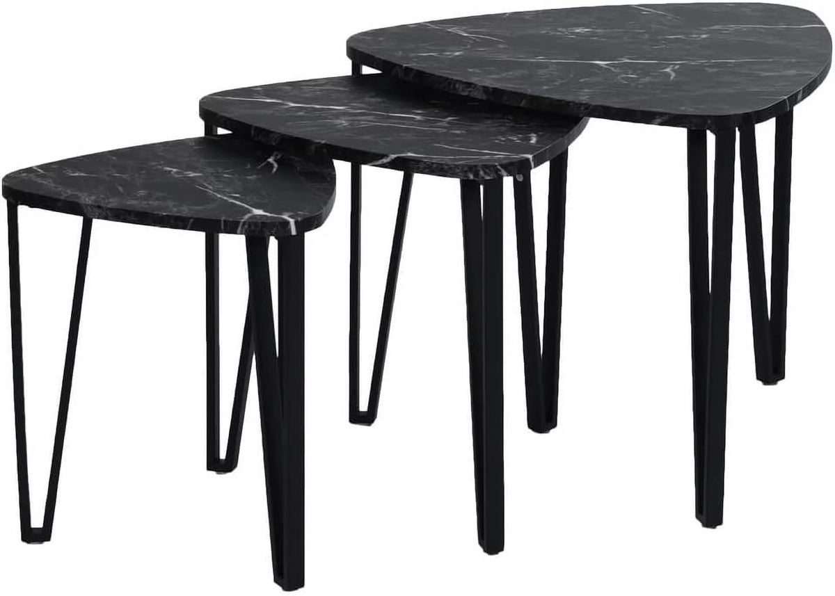 Nesting Coffee Tables Set of 3 Black K187