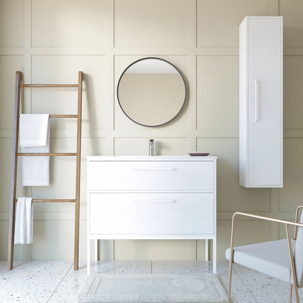 White oak Wood Column Cabinet Y156