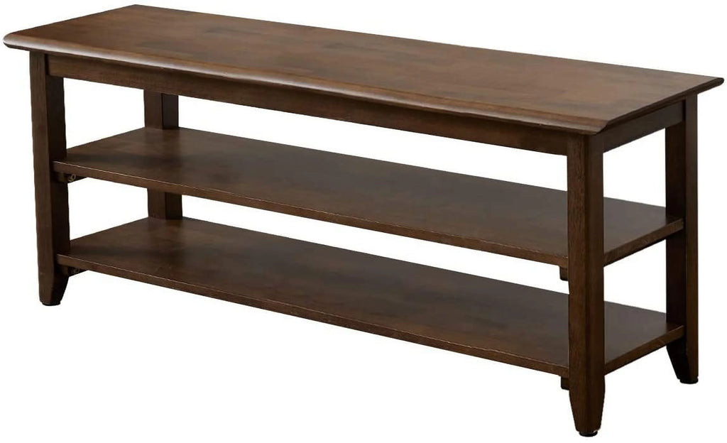 Dark Brown 3 Tier Wood Shoe Storage Bench Q63016