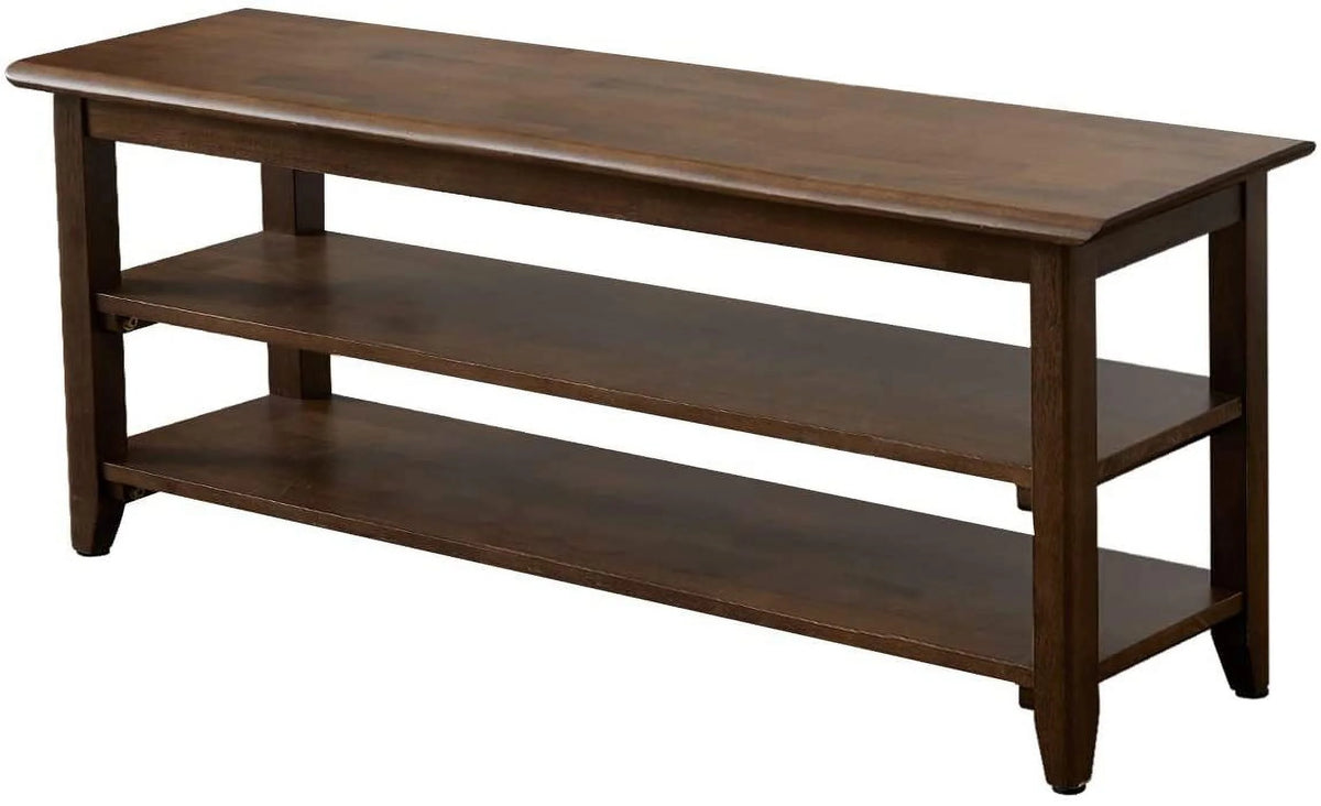 Dark Brown 3 Tier Wood Shoe Storage Bench Q63016