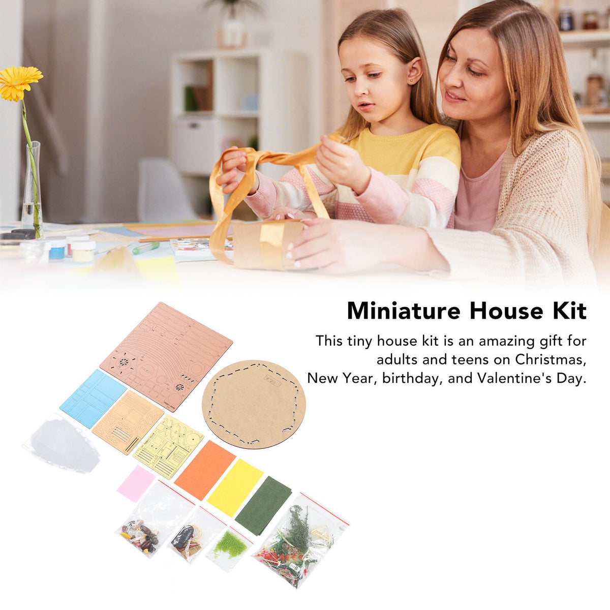 Miniature House Kit 1:24 Wood Dollhouse Kit Q392