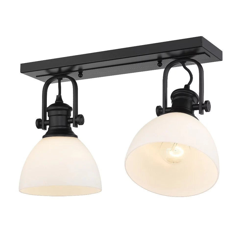 2 Light Semi-Flush Mount Pewter Seeded Glass I721