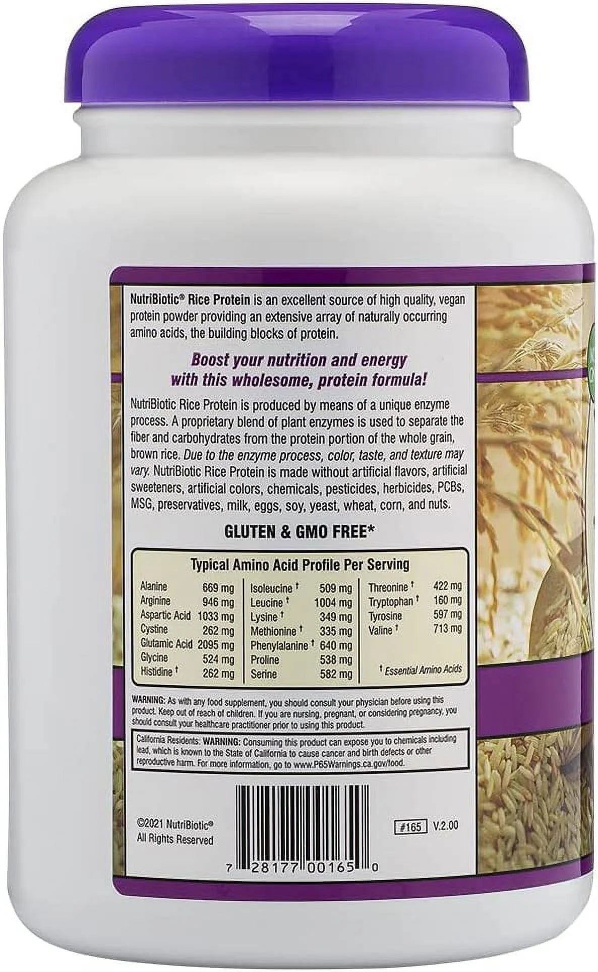 Rice Protein Powder Mixed Berry 1.31 lbs Pack of 4 W605