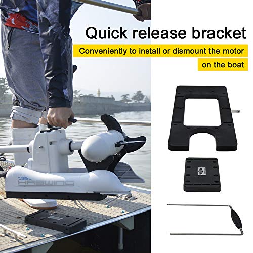 White 12V 55LBS 54inch Bow Mount Trolling Motor with Remote Control W5497