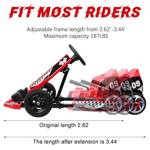Electric Go Kart for Kids, 36V 350W Motor 16 MPH 4 Wheel Ride on Toy C8481