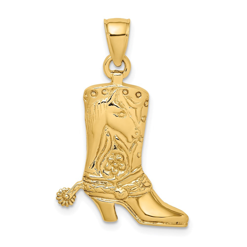 14k Gold Cowboy Boot Charm M6108