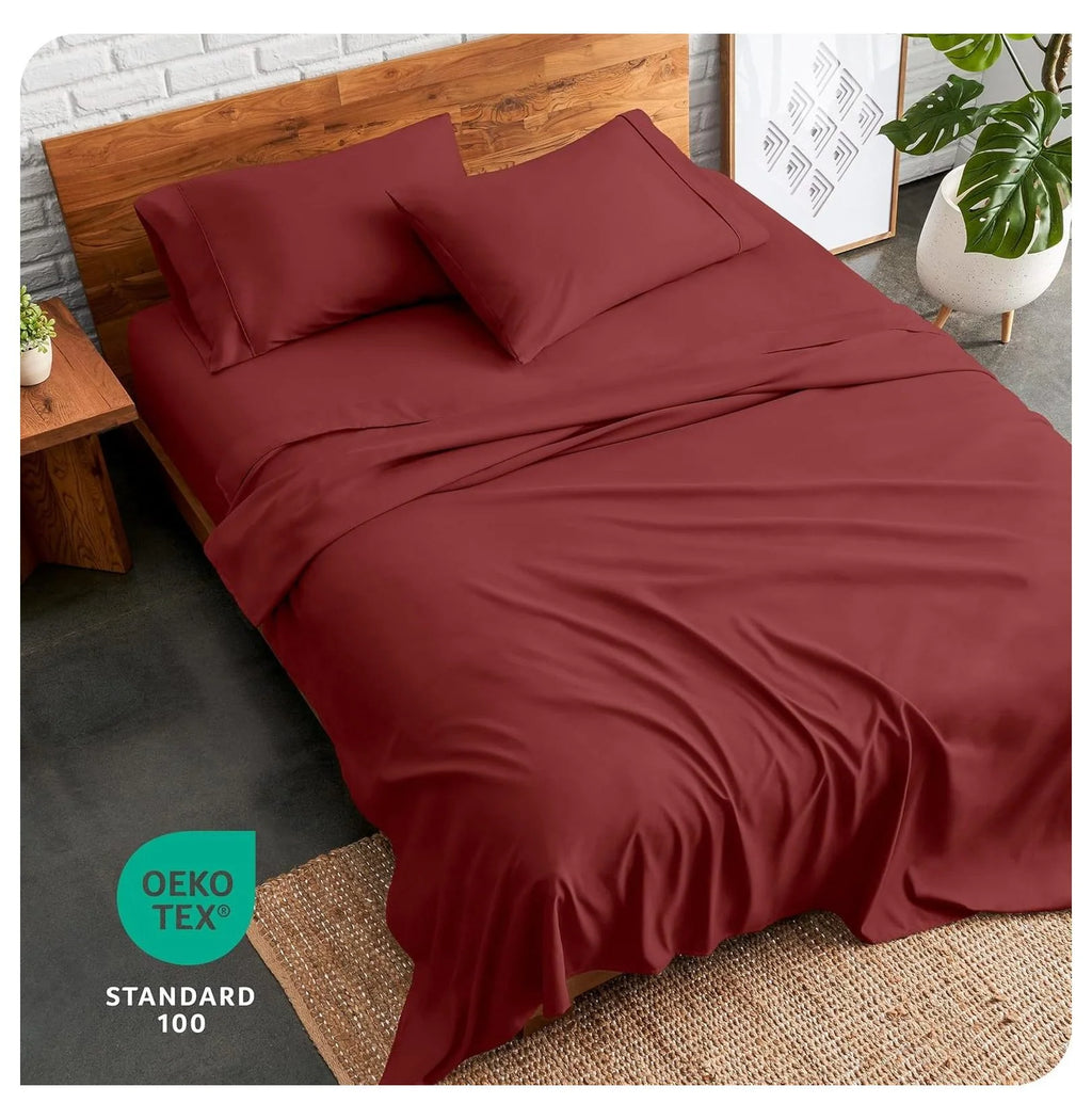 Rosewood 4 Piece Ultra-Soft Microfiber Full Bed Sheets O439979