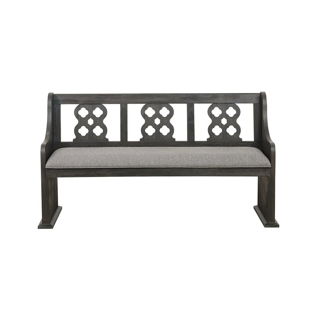 Traditional Wood Dining Room Bench with Back I9855
