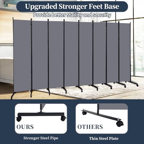 Folding Room Divider with Lockable Wheels F639
