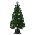 Pre-Lit Color Changing Fiber Optic Artificial Christmas Tree with Snowflakes C6054
