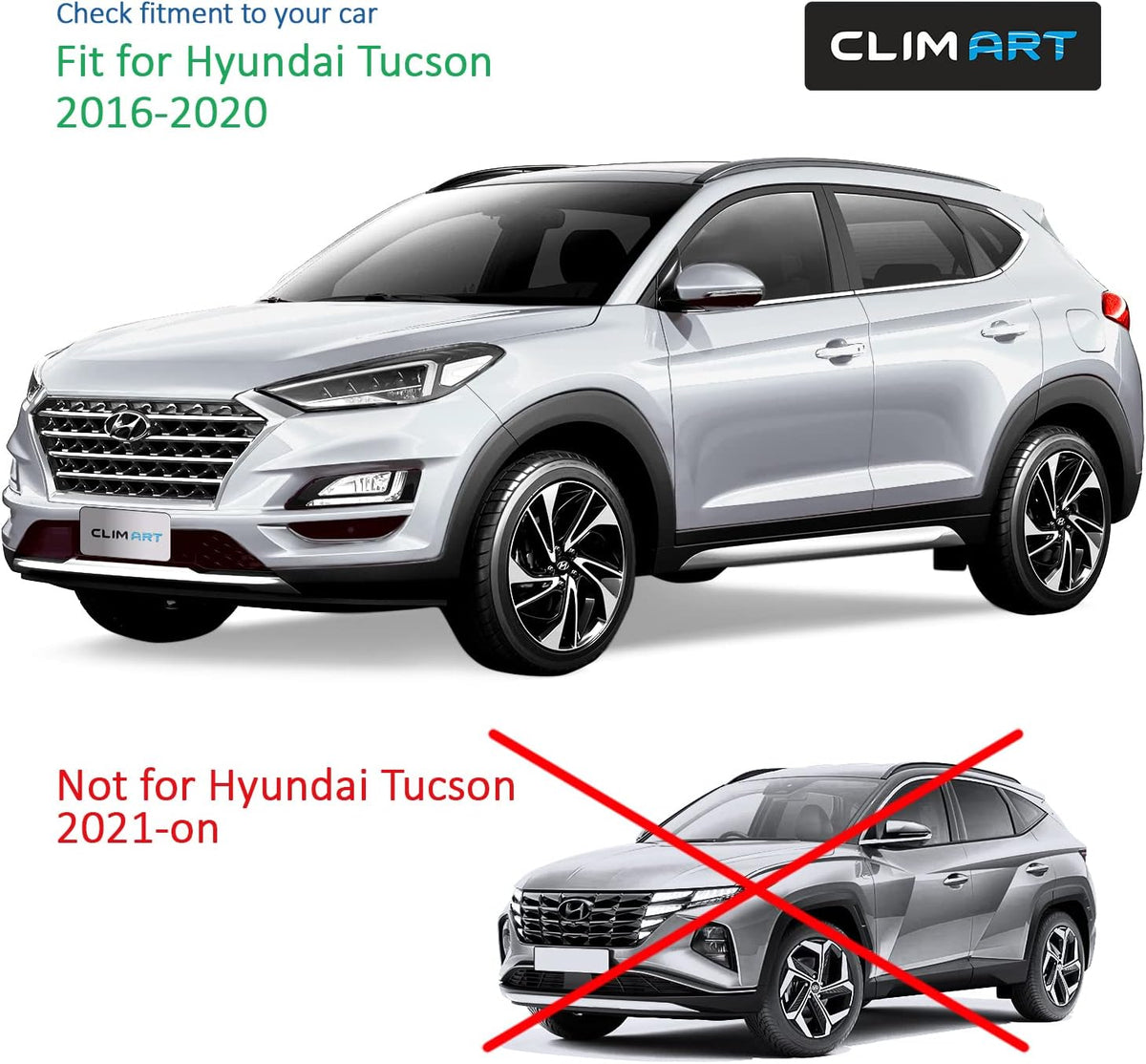 4pcs Dark Smoke Rain Guards for Hyundai Tucson 2016-2020 Y239