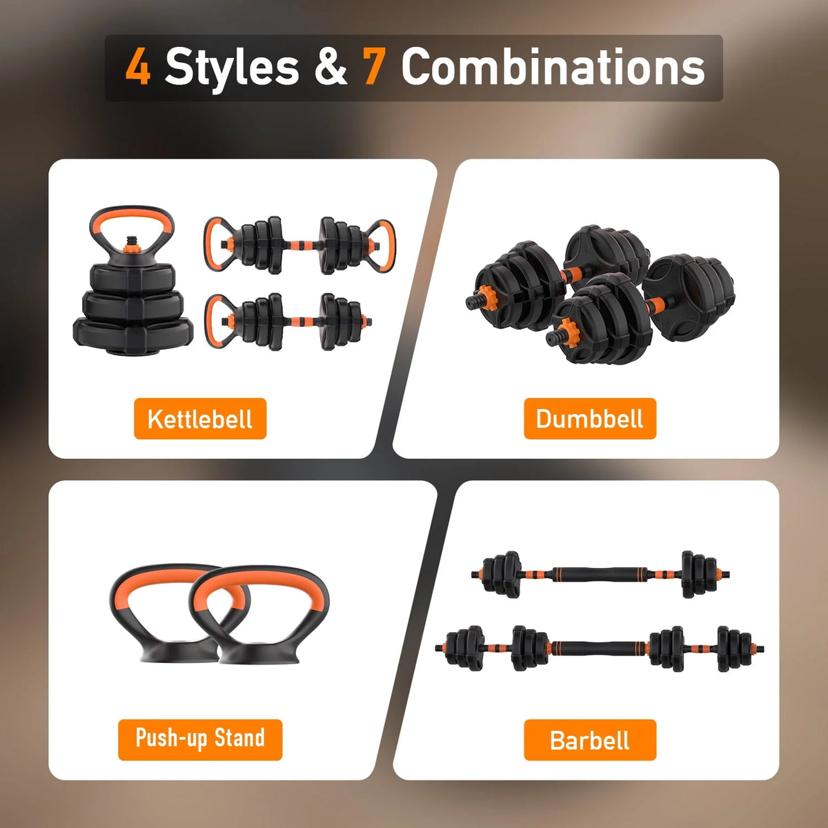 Adjustable Weight Dumbbell Set with Connector C327